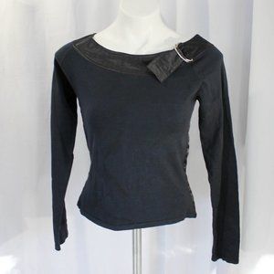 Takeout Long Sleeve Silk Buckle Belt Neck Collar